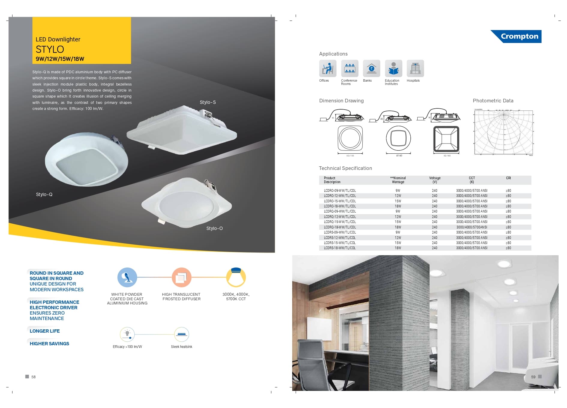 Led Downlighter STYLO